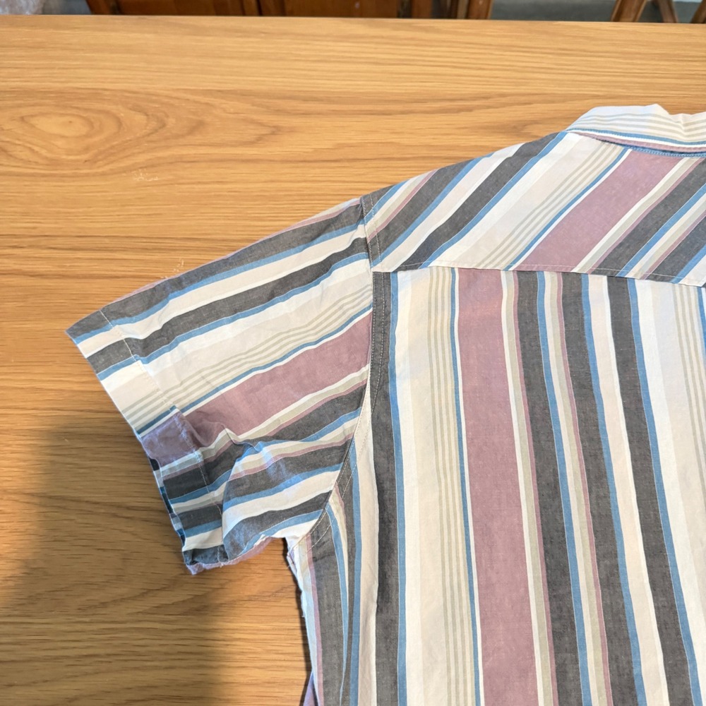 Ariat Men XL Retro Fitted Western Pearl Snap Shirt Short Sleeve Striped Multi - Picture 7 of 11